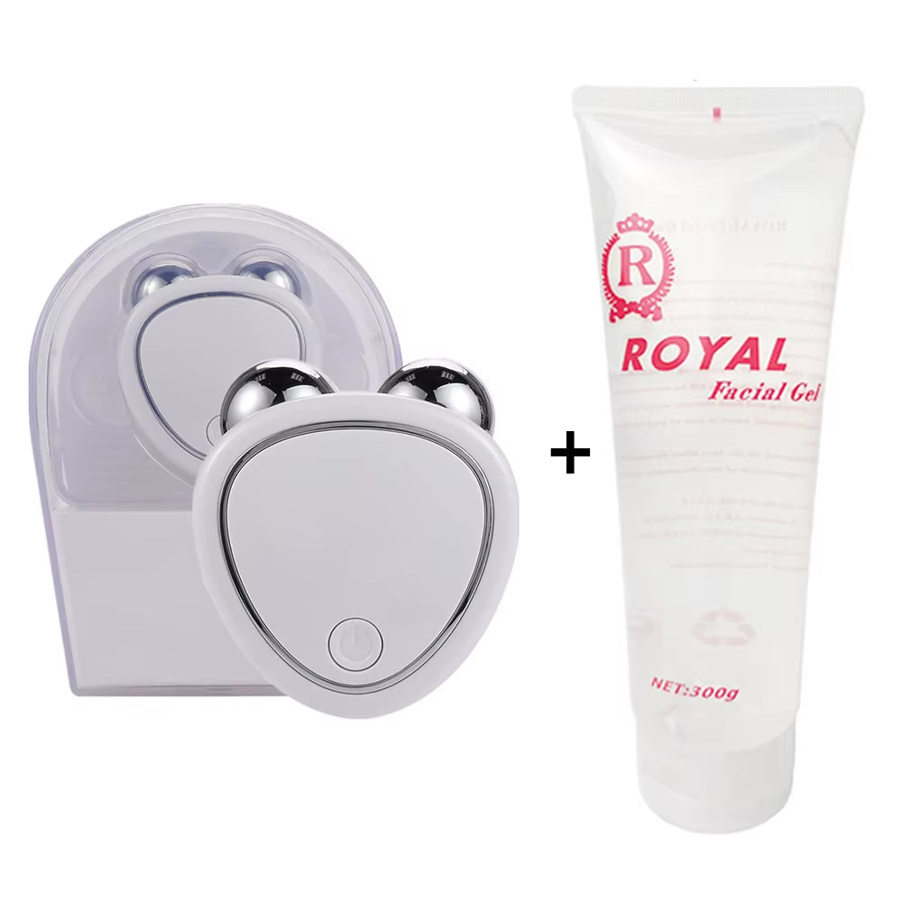 Beauty Massager Cold Gel Microcurrent Face Lifter Anti-Wrinkle Roller Skin Tightening Rejuvenation Facial Care Product Slimming