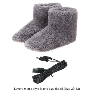 Electric Heater Foot Warmer USB Charging Fleece Soft Warm Foot Cover Washable Winter Feet Heating Pads for Home Bedroom Sleeping