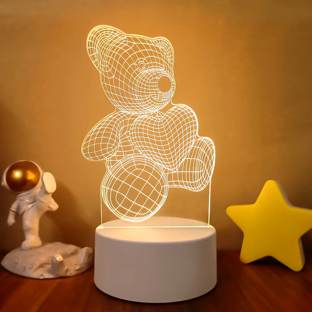 3D LED Lamp Creative 3D LED Night Lights Novelty Illusion Night Lamp 3D Illusion Table Lamp for Home Decorative Light
