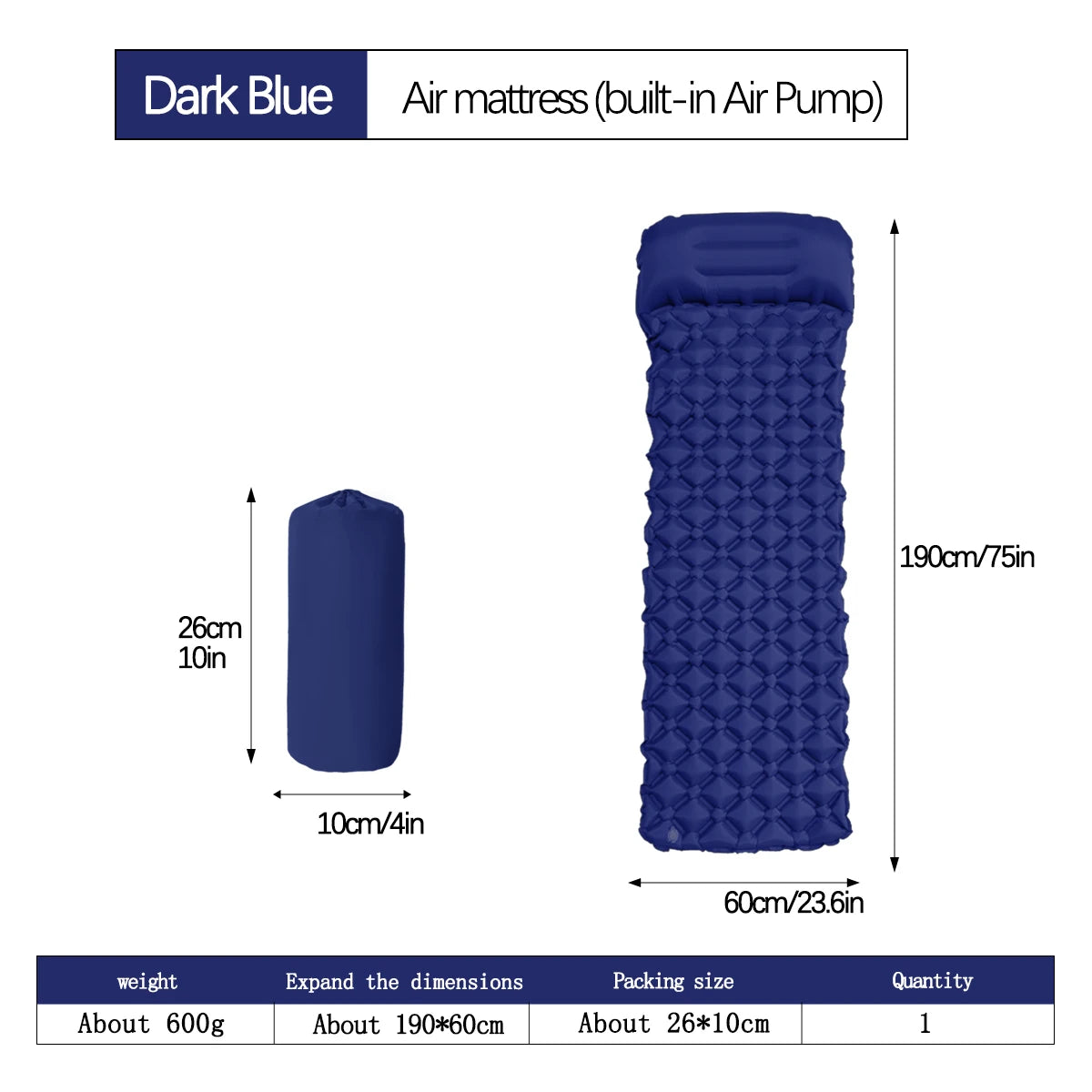 Outdoor Camping Sleeping Pad Folding Sleep Mat Beach Inflat Mattress with Pillows Ultralight Air Mat Travel Hiking New