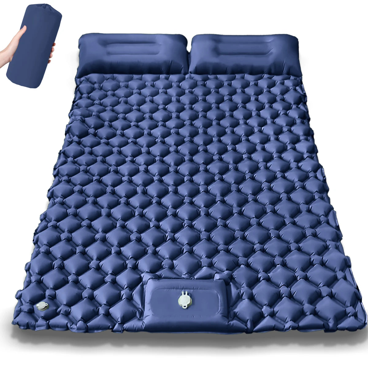 Outdoor Camping Sleeping Pad Folding Sleep Mat Beach Inflat Mattress with Pillows Ultralight Air Mat Travel Hiking New