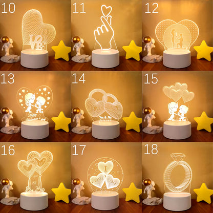 3D LED Lamp Creative 3D LED Night Lights Novelty Illusion Night Lamp 3D Illusion Table Lamp for Home Decorative Light