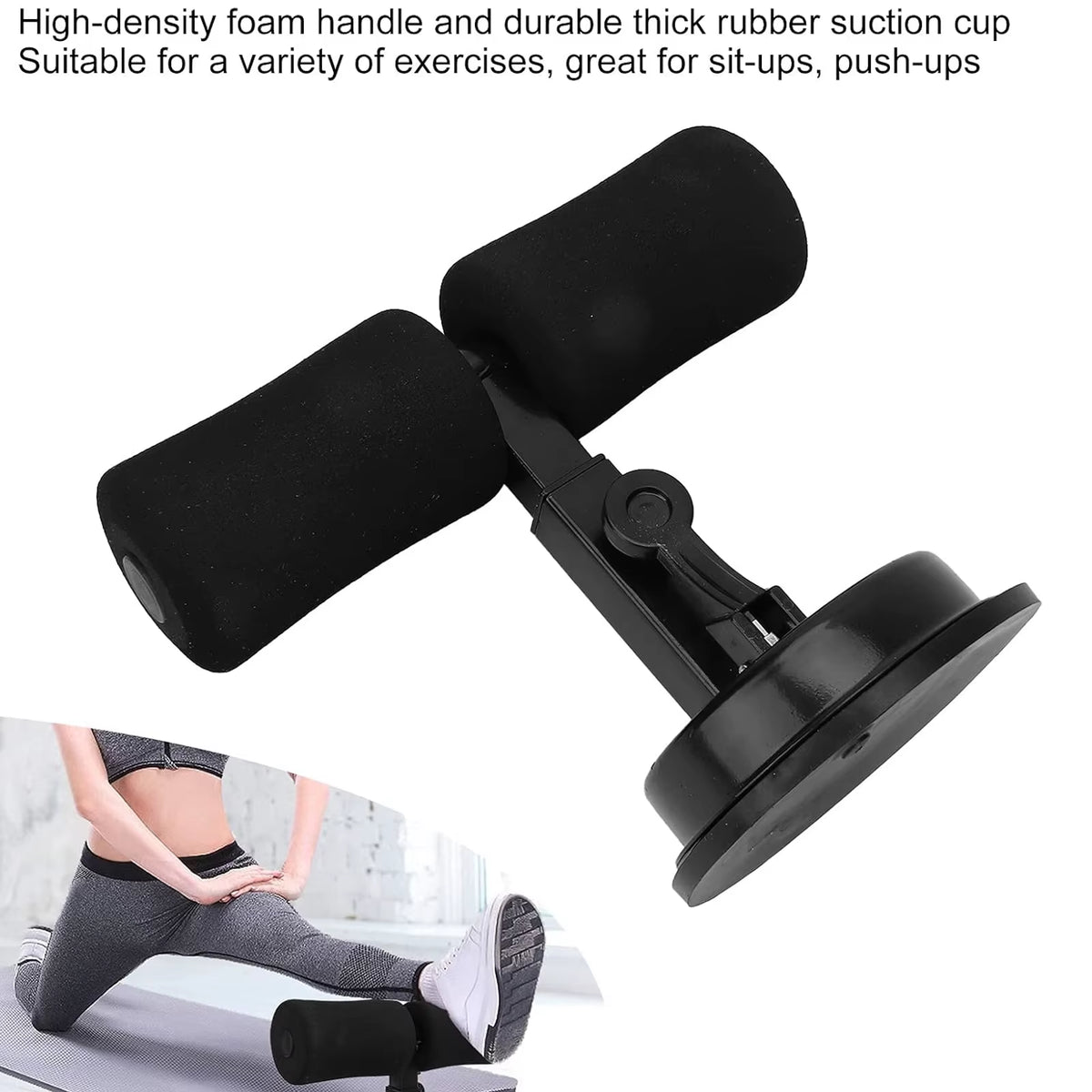 Suction Cup Sit-Up Assist Device, Abdominal Workout Trainer for Home Gym, Portable Abs Exercise Equipment with Non-Slip Base, Pe