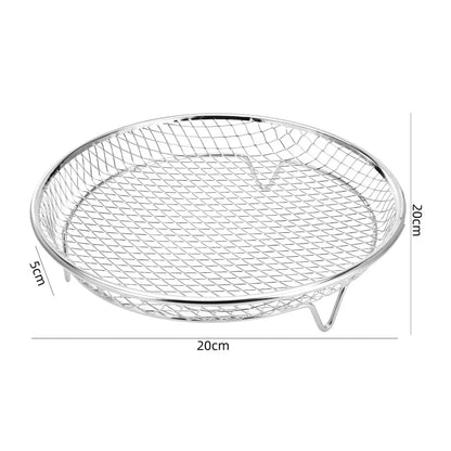 1Pc Air Fryer Rack Stackable Grilling Rack Stainless Steel Grill Basket Non-Stick Airfryer Tray Wire Rack Basket Kitchen Gadgets