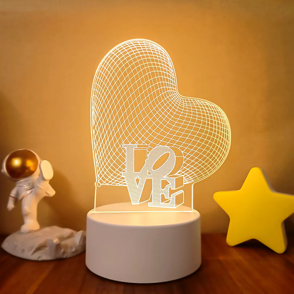 3D LED Lamp Creative 3D LED Night Lights Novelty Illusion Night Lamp 3D Illusion Table Lamp for Home Decorative Light