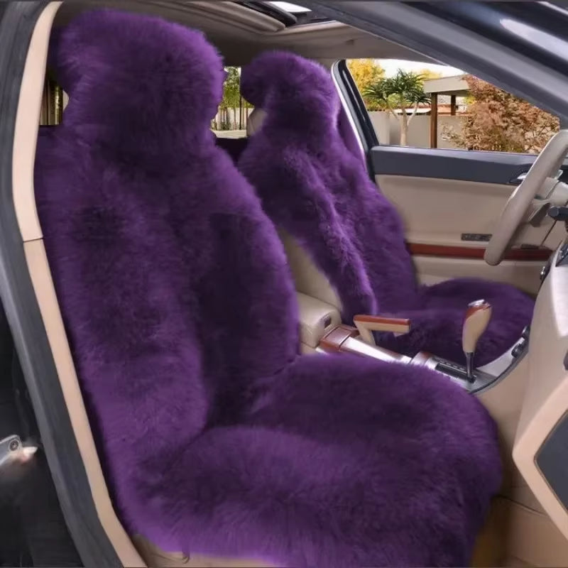 1PC Warm Plush Car Seat Cushion, Universal Long Wool Fur Car Front Seat Protect Cushion Mat, Car Seat Covers Auto Accessories