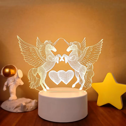 3D LED Lamp Creative 3D LED Night Lights Novelty Illusion Night Lamp 3D Illusion Table Lamp for Home Decorative Light