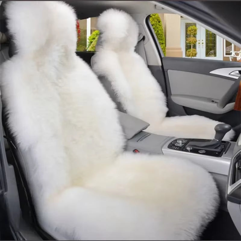 1PC Warm Plush Car Seat Cushion, Universal Long Wool Fur Car Front Seat Protect Cushion Mat, Car Seat Covers Auto Accessories