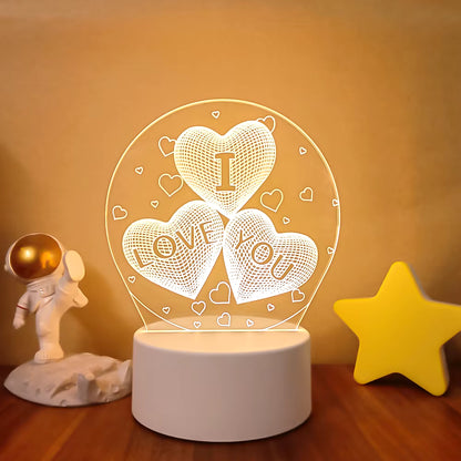 3D LED Lamp Creative 3D LED Night Lights Novelty Illusion Night Lamp 3D Illusion Table Lamp for Home Decorative Light