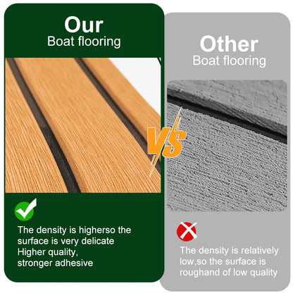 4 Colors 2400X450X6Mm EVA Self-Adhesive Foam Boat Flooring Faux Teak Decking Sheet Pad for Boat Marine Yacht RV Deck Sheet Mat